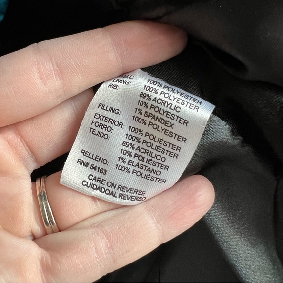 ANDREW MARC Full Zip Up Quilted Women’s Puffer Vest Turquoise Black Size Large - Picture 5 of 9